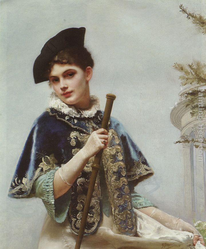 A Portrait of a Noble Lady painting - Gustave Jean Jacquet A Portrait of a Noble Lady art painting